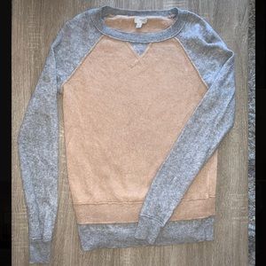 Halogen Cashmere Gray and Brown Sweater
